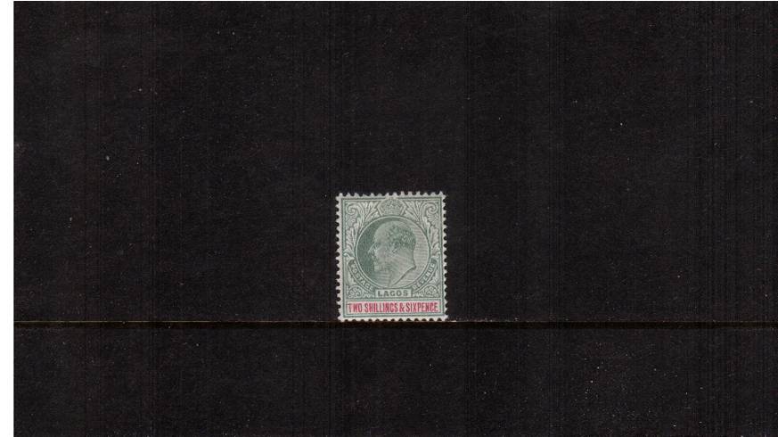2/6d Green and Carmine - Watermark Crown CA<br/>
A superb very lightly mounted mint single with full original gum. Lovely! SG Cat 160