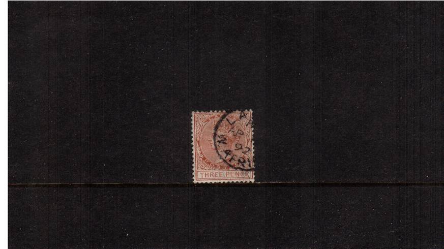 3d Chestnut - Perforation 14<br/>
A fine used single cancelled with a CDS. SG Cat 8.50