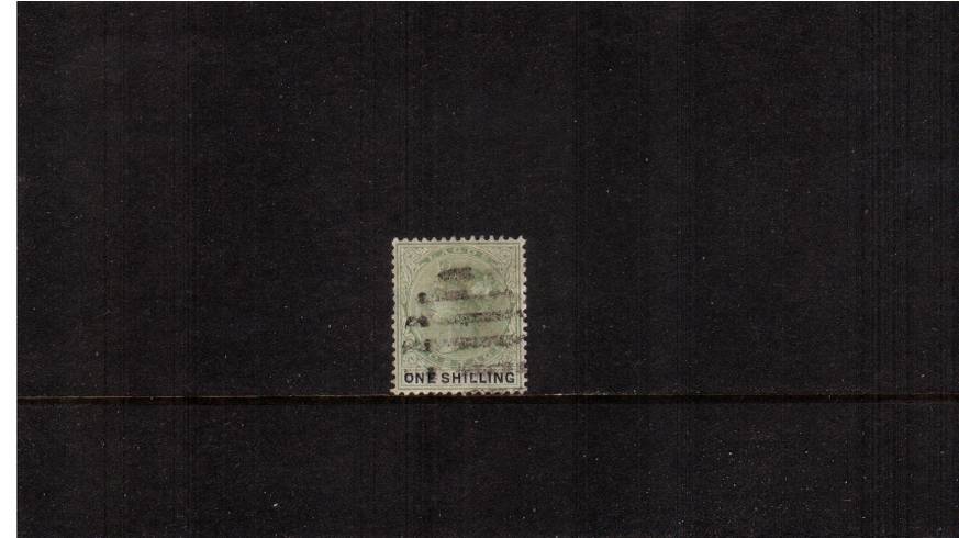 1/- Yellow-Green and Black<br/>
a good used single. SG Cat 28