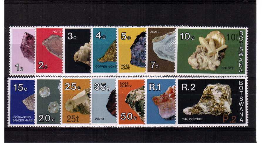 Minerals set of fourteen with surcharges superb unmounted mint.<br/><b>ZQB</b>