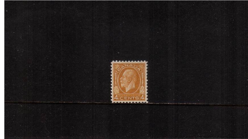 4c Yellow-Brown<br/>
A lovely stamp with superb centering. SG Cat 50
<br/><b>QVQ</b>
