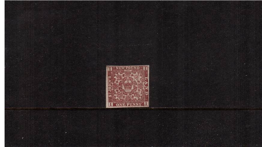 1d Brown-Purple - Imperforate<br/>
A fine four margined lightly mounted mint single. SG Cat 160
<br/><b>QYQ</b>