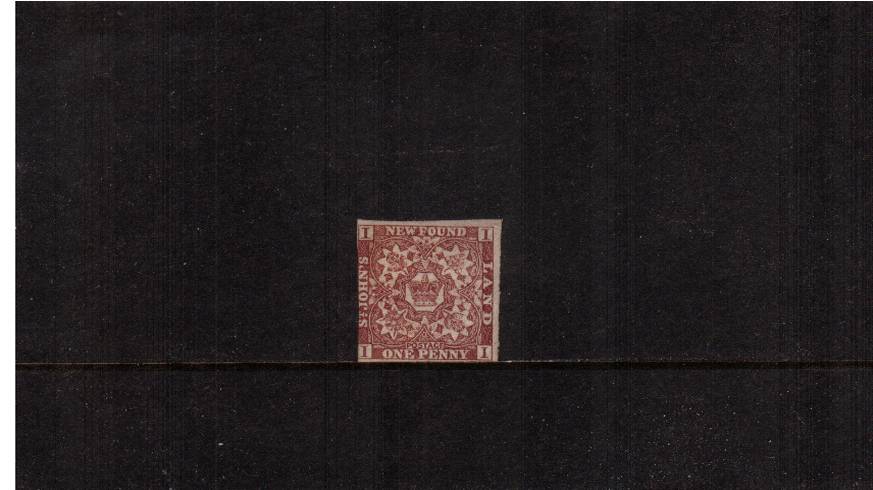 1d Chocolate-Brown - Imperforate<br/>
A fine three margined example. SG Cat 350
<br/><b>QYQ</b>