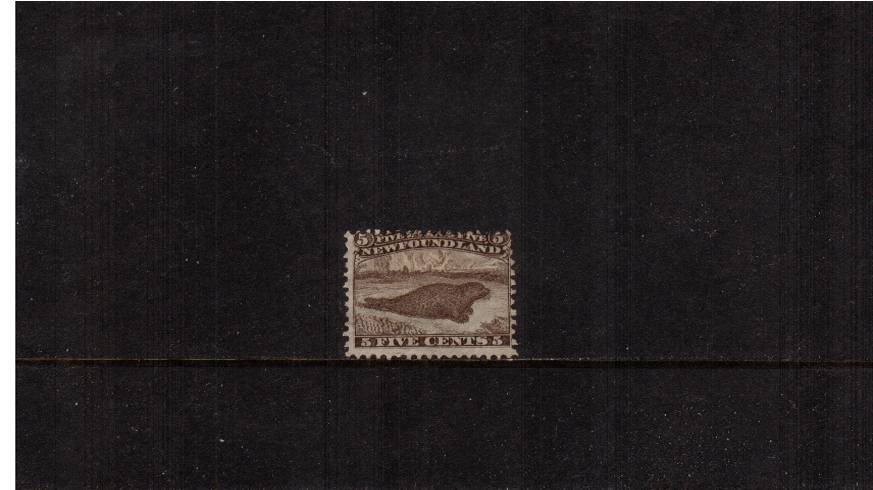 5c Brown - Thin Yellowish Paper<br/>
A fesh full gummed lightly mounted mint single with reasonable centering for this issue. Nice stamp! SG Cat 600 
<br/><b>QYQ</b>