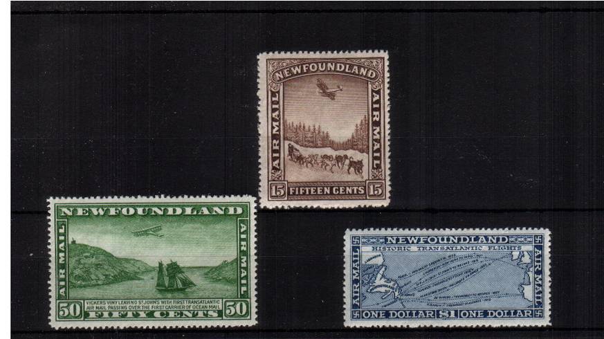 The 1931 Air set of three with WITH WATERMARK superb lightly mounted mint. A lovely set! 
<br/><b>QYQ</b>