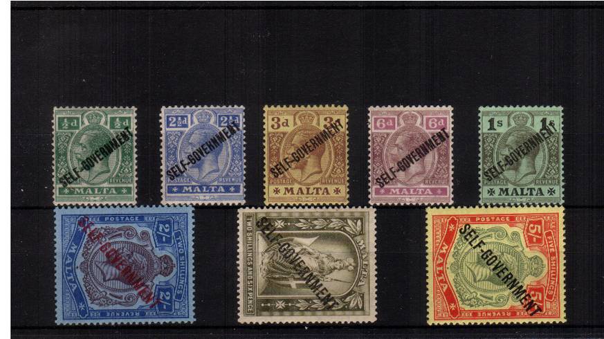 The ''SELF GOVERNMENT'' on Multiple Crown complete set of eight lightly mounted mint. SG Cat 350

<br/><b>UAU</b>