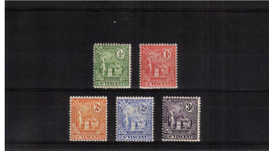 The Multiple Crown CA watermark set of five very lightly mounted mint. Bright and fresh!!
<br/><b>UEU</b>