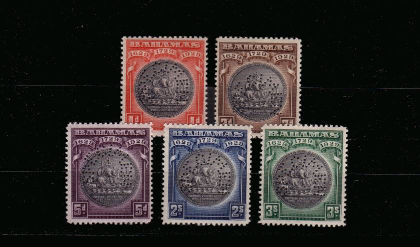 The Tercentenary of the Colony<br/>
Set of five lightly mounted mint perfined ''SPECIMEN'' SG Cat 180 
<br/><b>UHU</b>