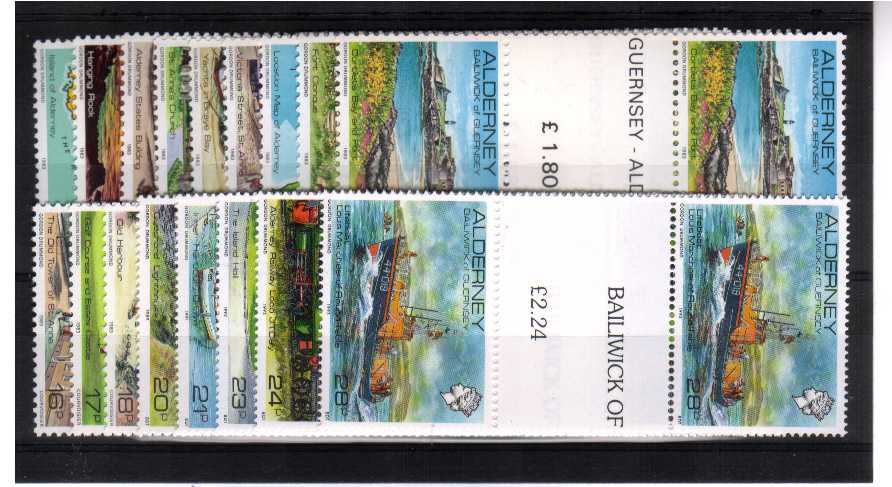The complete set of 17 in superb unmounted mint gutter pairs