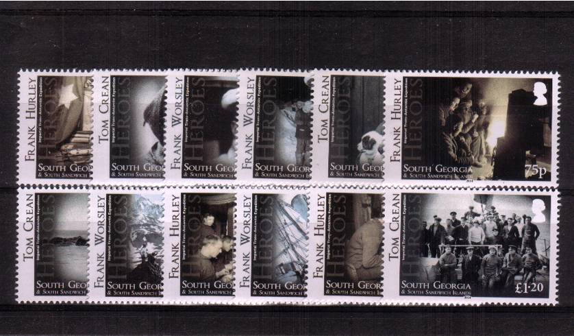 Heroes of the Imperial Trans-Antarctic Expedition<br/>A superb unmounted mint set of twelve.