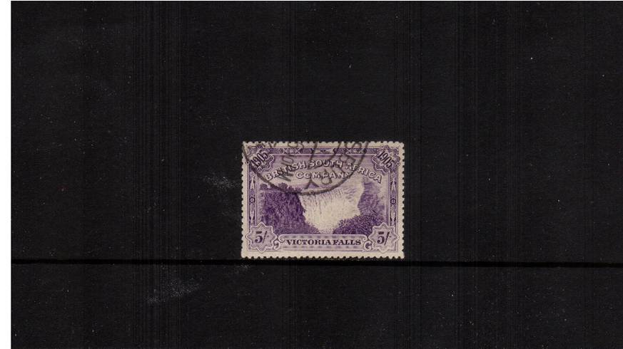 Opening of Victoria Falls Bridge<br/>
The 5/- Violet superb fine used cancelled with a SALISBURY double ring CDS. Stunning!
<br/><b>QDX</b>