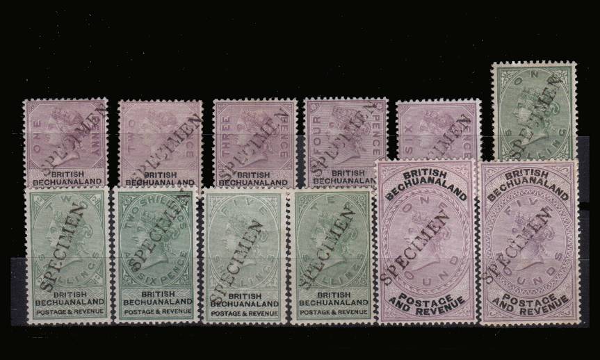 A fine lightly mounted mint set of twelve with several being unmounted each stamp handstamped ''SPECIMEN''. A rare set! SG Cat 1000 
<br/><b>QHX</b>