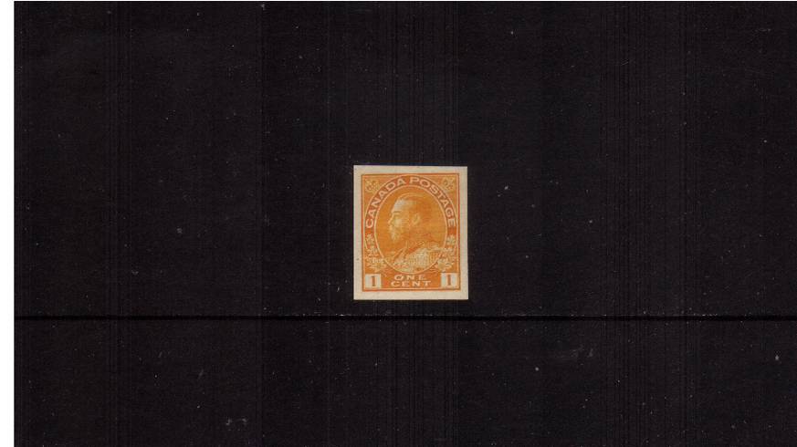 1c Chrome-Yellow - Die I - ''Admiral'' Issue<br/>A lightly mounted mint IMPERFORATE single with large margins.

<br/><b>QJX</b>