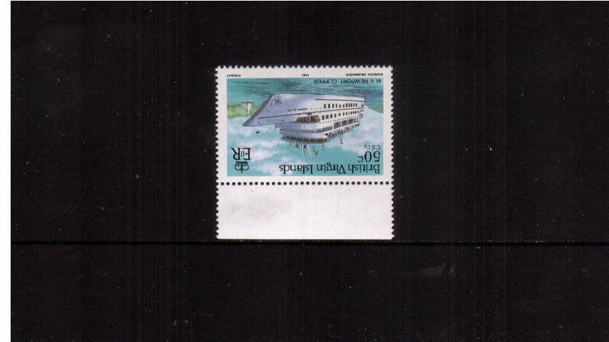 Visiting Cruise Ships<br/>
The 50c marginal single showing WATERMARK INVERTED.