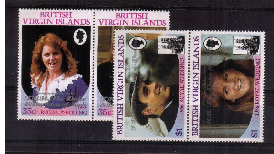 Royal Wedding<br/>A set of four superb unmounted mint with ''CONGRATULATIONS'' overprint in silver. <br/>See footnote in GIBBONS.