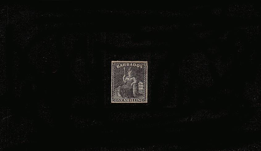 1/- Black - No Watermark - Imperforate<br/>
A fine and fresh four margined stamp with no gum. SG Cat 250

<br/><b>QPX</b>