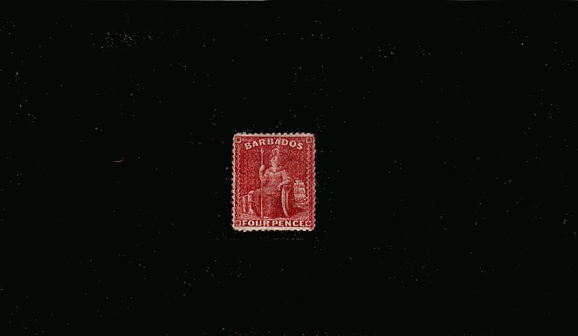 4d Crimson-Lake - Watermark Crown CC - Perforation 14<br/>
A good mounted mint stamp. SG Cat 500
<br/><b>QPX</b>