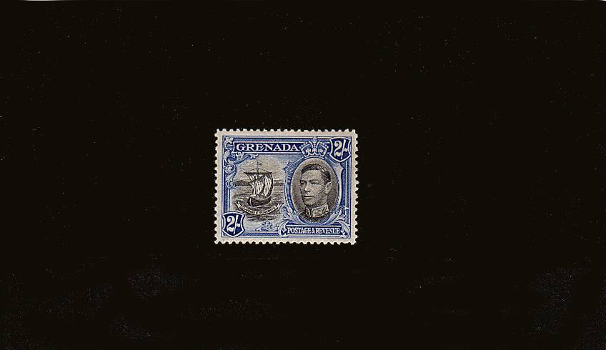 2/- Black and Ultramarine - Perforation 12<br/>
A superb very very lightly mounted mint definitive single. 


<br/><b>QQH</b>