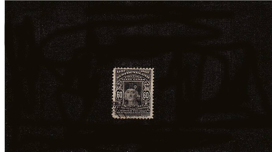 400th Anniversary of Discovery of Newfoundland and 60th Year of Victoria.<br/>60c Black fine used. SG Cat  22

<br/><b>QQQ</b>
