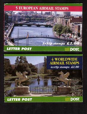The ''views'' pair of booklets containing European and Worldwide stamps.