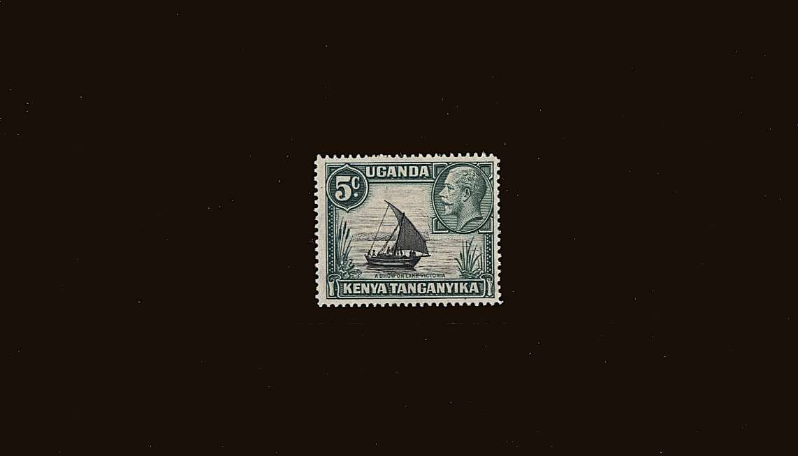 5c Black and Green - Type II<br/>
The Type II stamp showing ''Rope Joined to Sail''<br/>SG Cat £42.00
<br/><b>QQS</b>