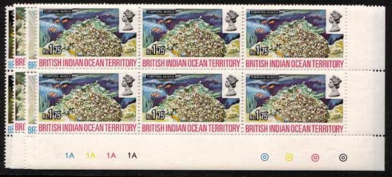 Cora; set of four in superb unmounted mint Plate number corner blocks of six
