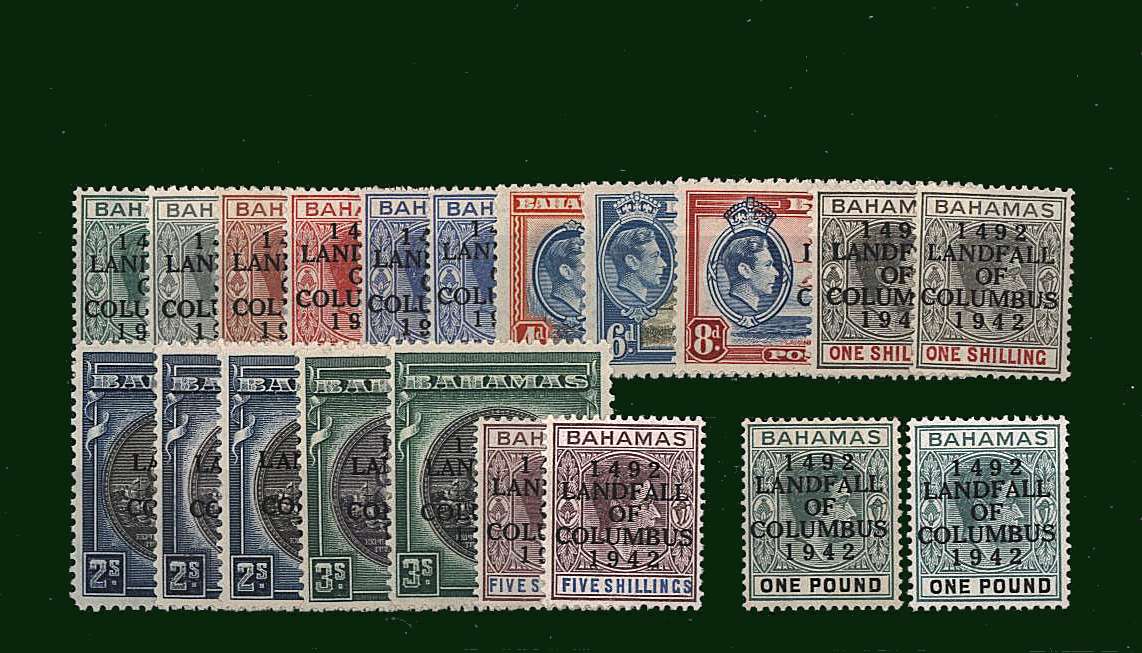 Anniversary of Landing of Columbus<br/>
A superb unmounted mint set of fourteen with the additional six SG listed shades. No SG171a. A rare set to find complete unmounted!<br/>
SG Cat £370+
<br/><b>BBD</b>