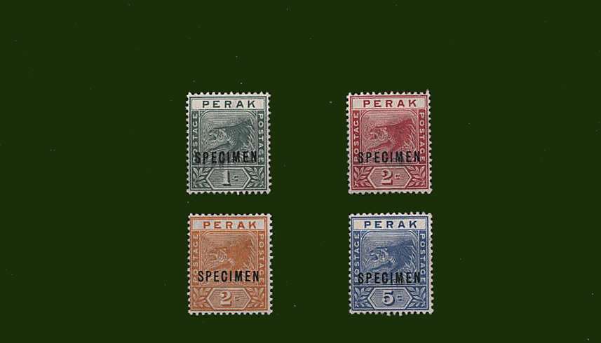 The Watermark Crown CA set of four overprinted <b>SPECIMEN</b> lightly mounted mint.<br/>SG Cat £120
<br><b>BBG</b>