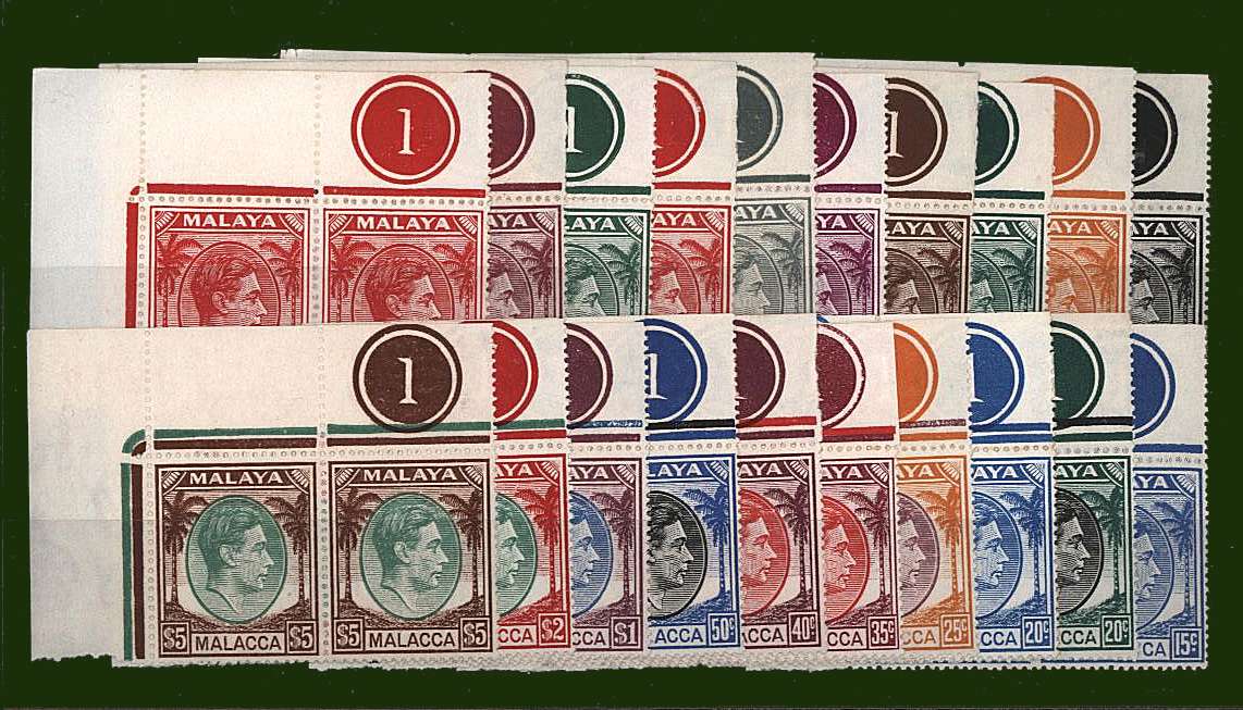 The George 6th set of twenty in superb unmounted mint (a few miunted on margin) NW corner pairs each showing the Plate number in margin. Stunning!

<br><b>BBH</b>