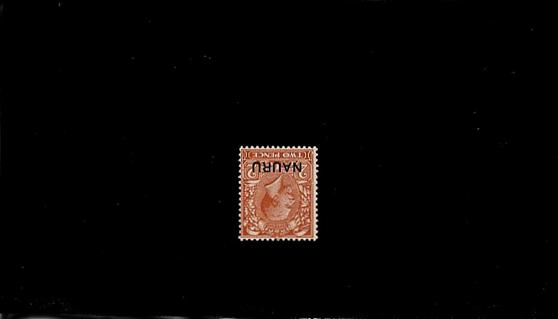 2d Orange - Die I<br/>
A superb unmounted mint bright and fresh  single clearly showing <b>''WATERMARK INVERTED AND REVERSED''</b><br/>A scarce stamp.
<br><b>BBH</b>
