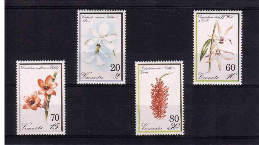 Flowers overprint set of four superb unmounted mint