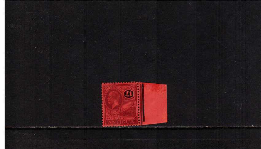 �1 Purple and Black on Red superb unmounted mint marginal single. Superb! ns0307