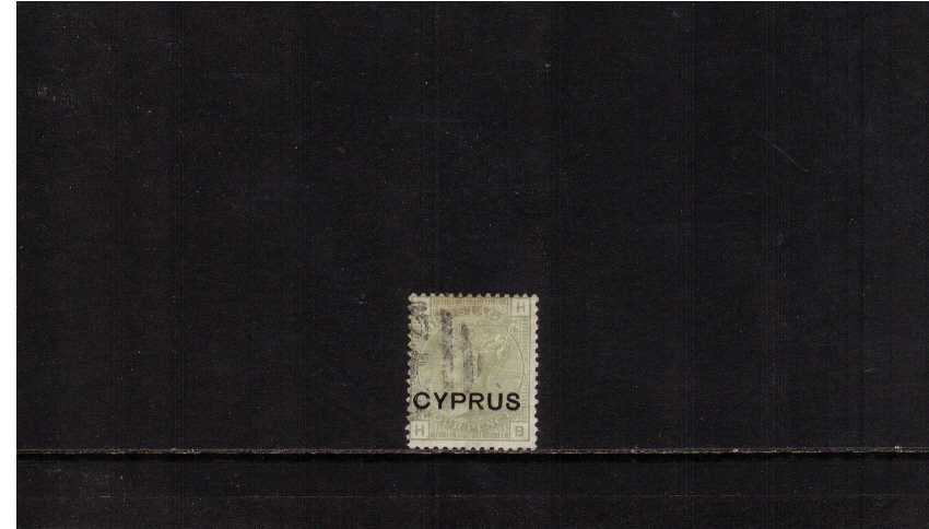 CYPRUS overprint on 4d Sage-Green from Plate 16 lettered  