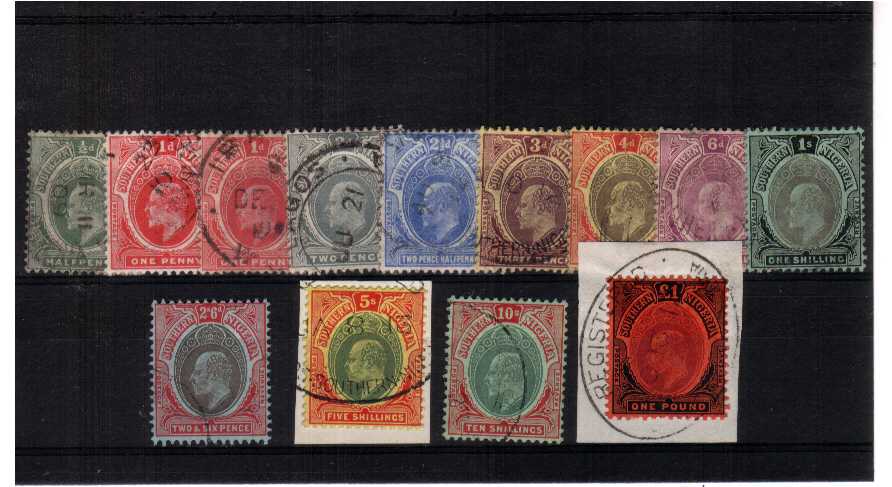 superb fine used set of 12 plus additional 1d Die II