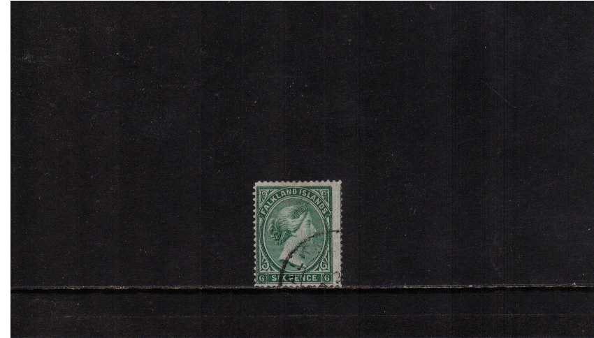 6d Blue-Green good used but off center