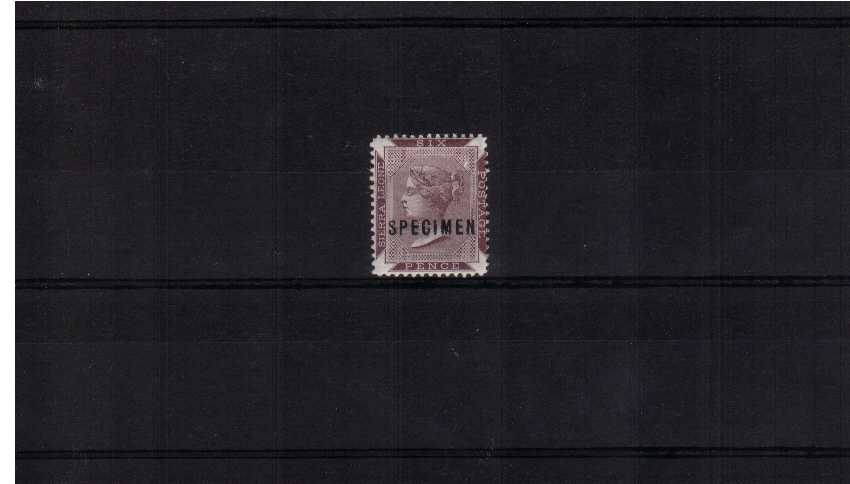 6d Brown-Purple overprinted SPECIMEN superb lightly mounted mint with excellent colour, centering and perforations. SG Cat �70.00 <br/>ns0307