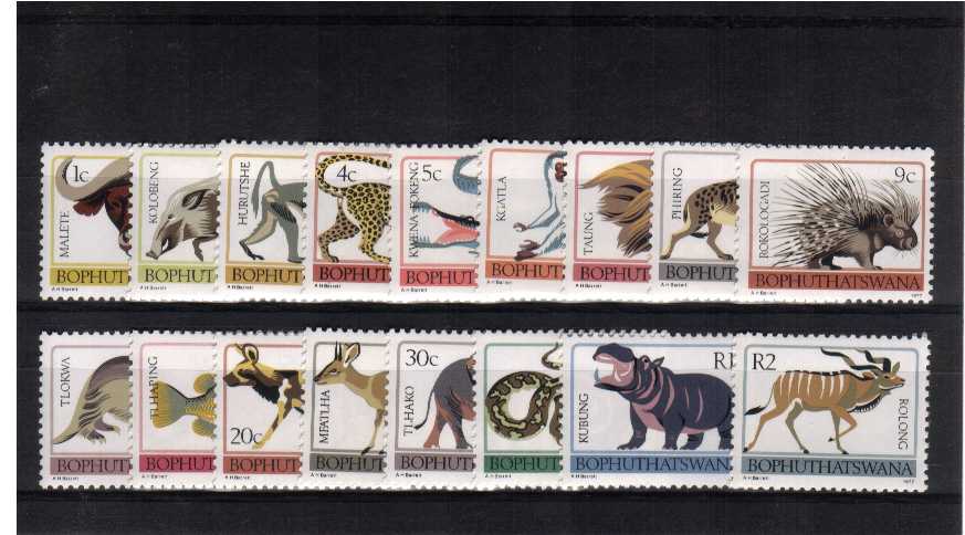Animals set of seventeen superb unmounted mint.<br/><br/>
<b>NYQ08</b>