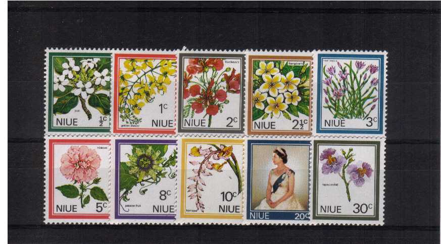 Flowers set of ten superb unmounted mint