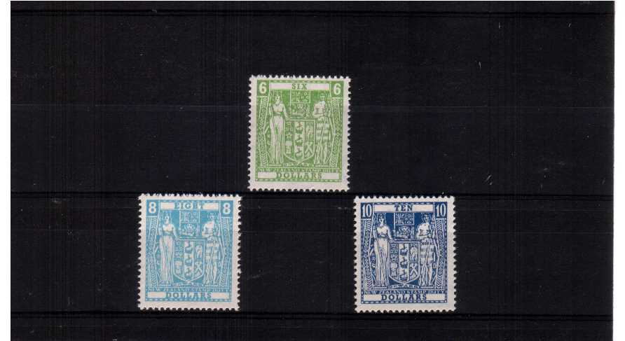 POSTAL FISCALS - superb unmounted mint set of three