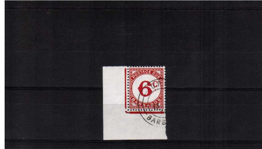 6c Carmine Postage Due superb fine used SW corner stamp