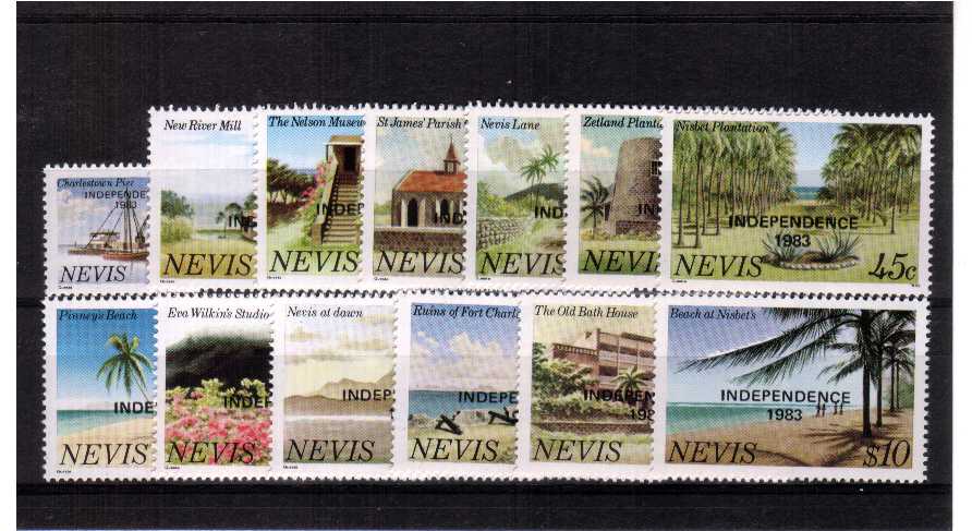 INDEPENDENCE overprint set of thirteen superb unmounted mint.