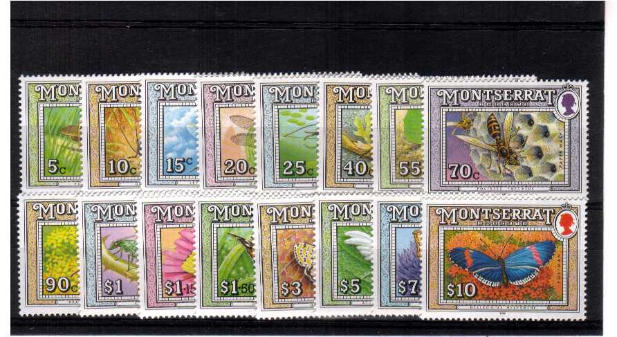 Butterfles ans Insects set of sixteen superb unmounted mint.