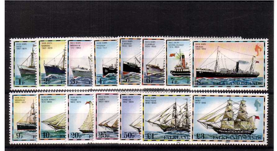 Ships - With Imprint Date - superb unmounted mint set of fifteen.<br/><b>QZQ</b>
