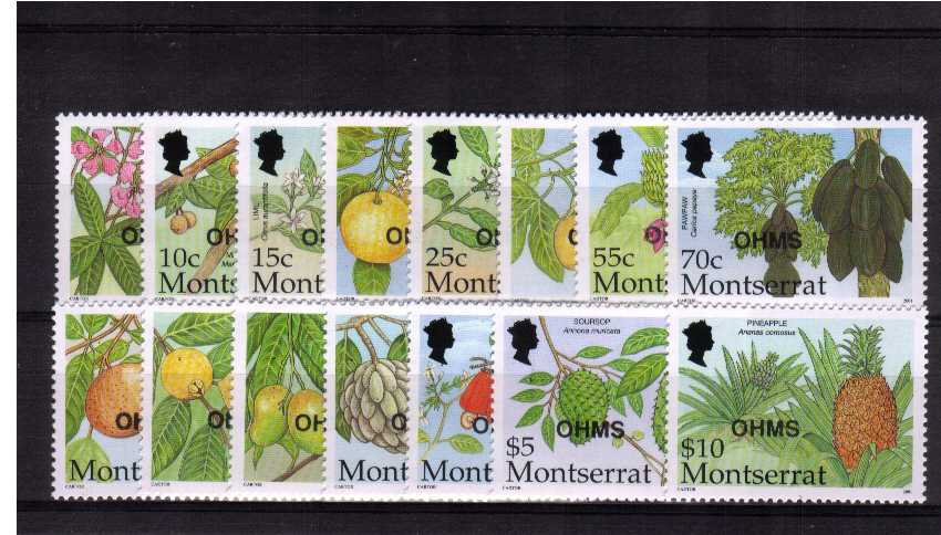 Fruits OFFICIAL set of fifteen superb unmounted mint