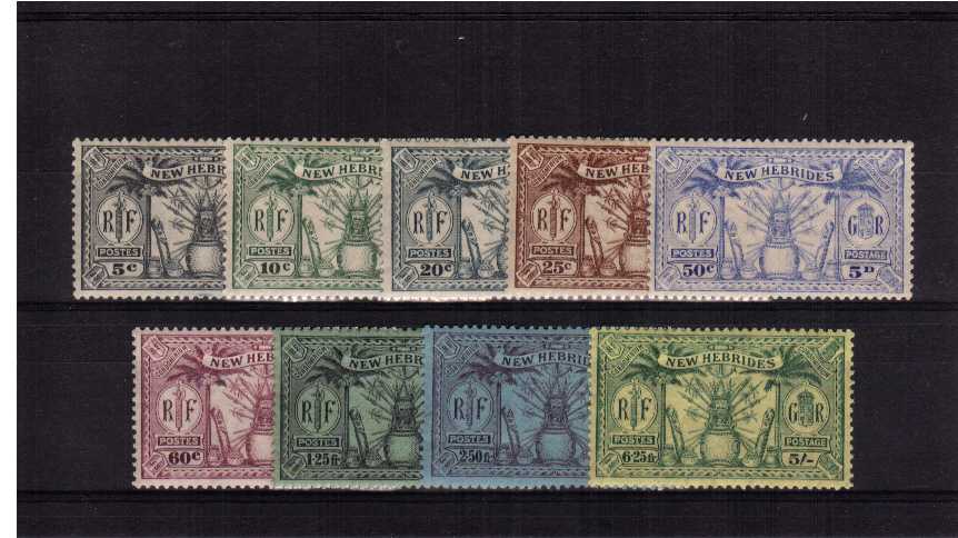 ''Pot of Spears'' set of nine lightly mounted mint.<br><b>BBJ</b>