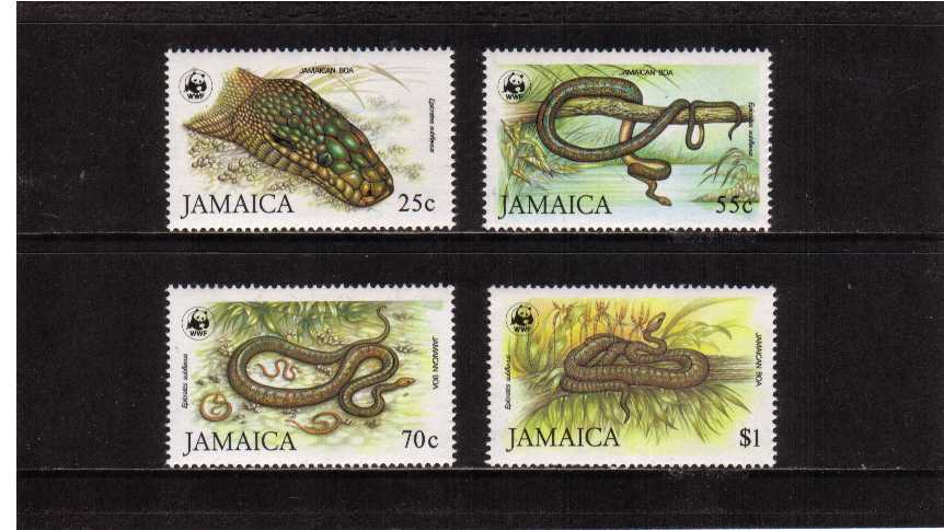 WWF - Jamaican Boa Snakes set of four superb unmounted mint