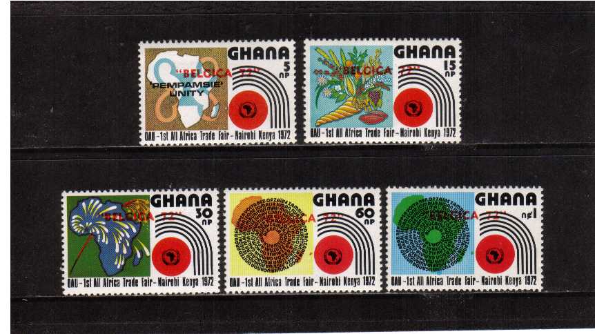The All-Africa Trade Fair set of five superb unmounted mint overprinted in Red 