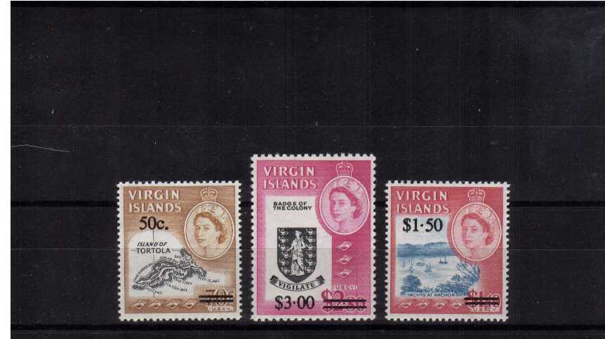 Overprint set of three superb unmounted mint.<br/><b>QQM</b>