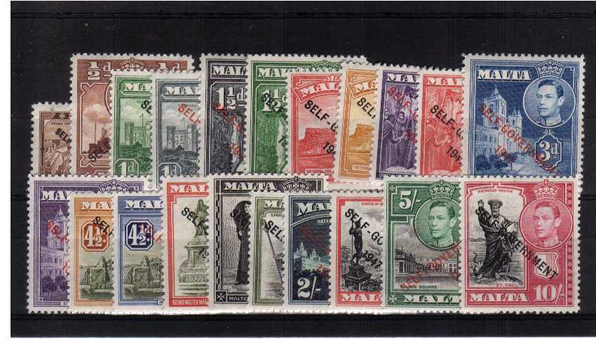 The ''SELF-GOVERNMENT 1947'' overprint set of twenty-one superb unmounted mint.<br/><b>QQX</b>