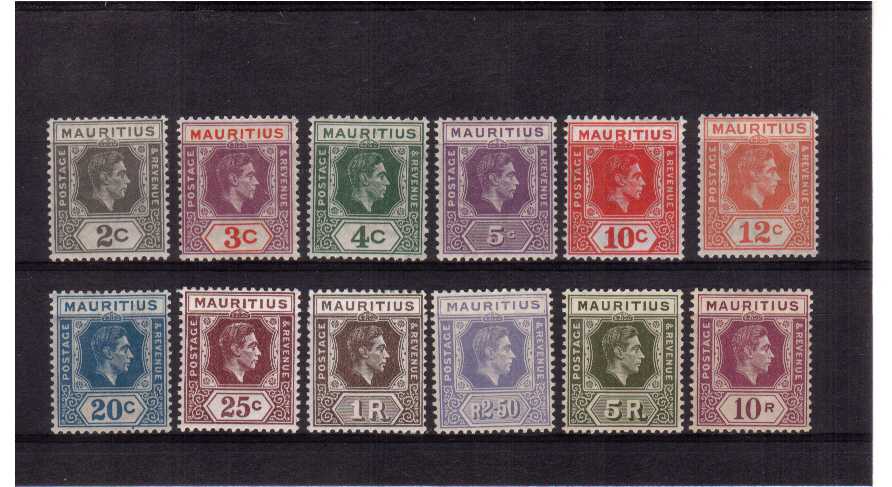 A fine mounted mint set of twelve that includes the chalky paper printings.